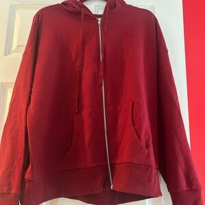 Time and Tru Burgundy Zip-Up Hoodie